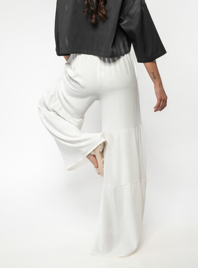 Dámske nohavice dlhé s riasením 