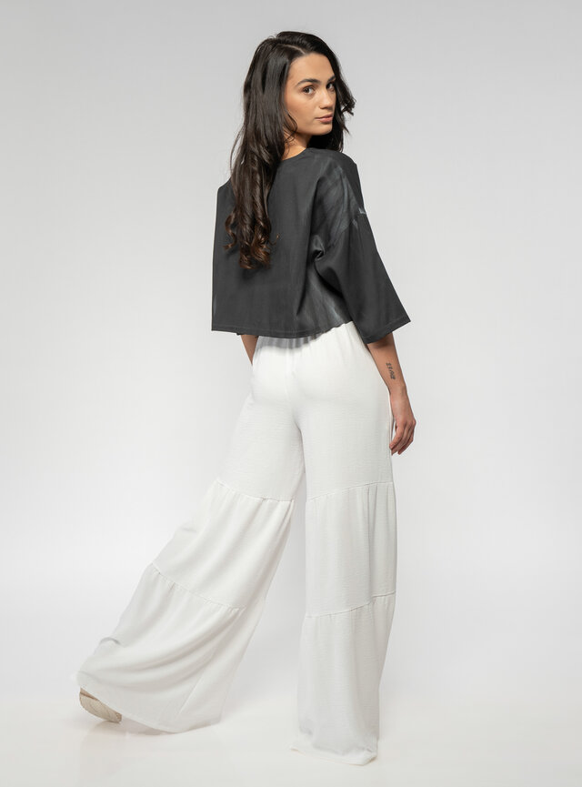 Dámske nohavice dlhé s riasením 