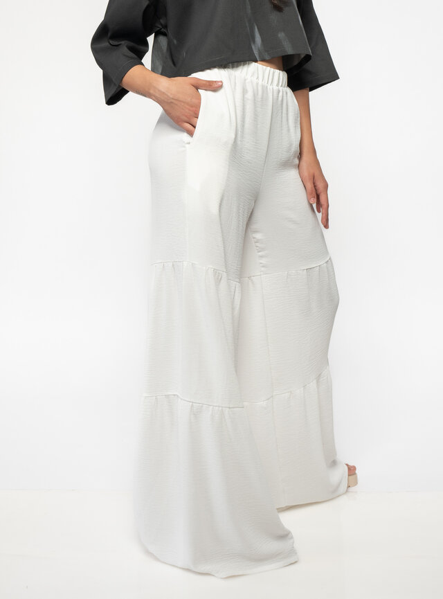 Dámske nohavice dlhé s riasením 