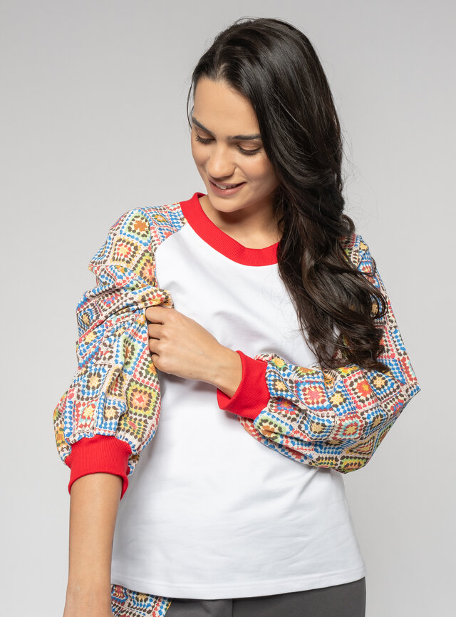 Dámska mikina biela s rukávmi