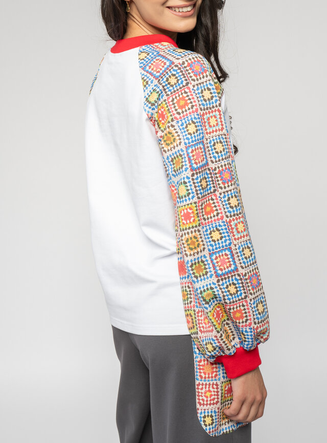 Dámska mikina biela s rukávmi