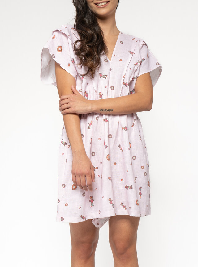 Dámsky krátky overal zo 100% ľanu