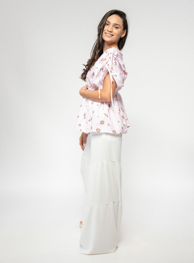 Dámsky top zo 100% ľanu s výstrihom