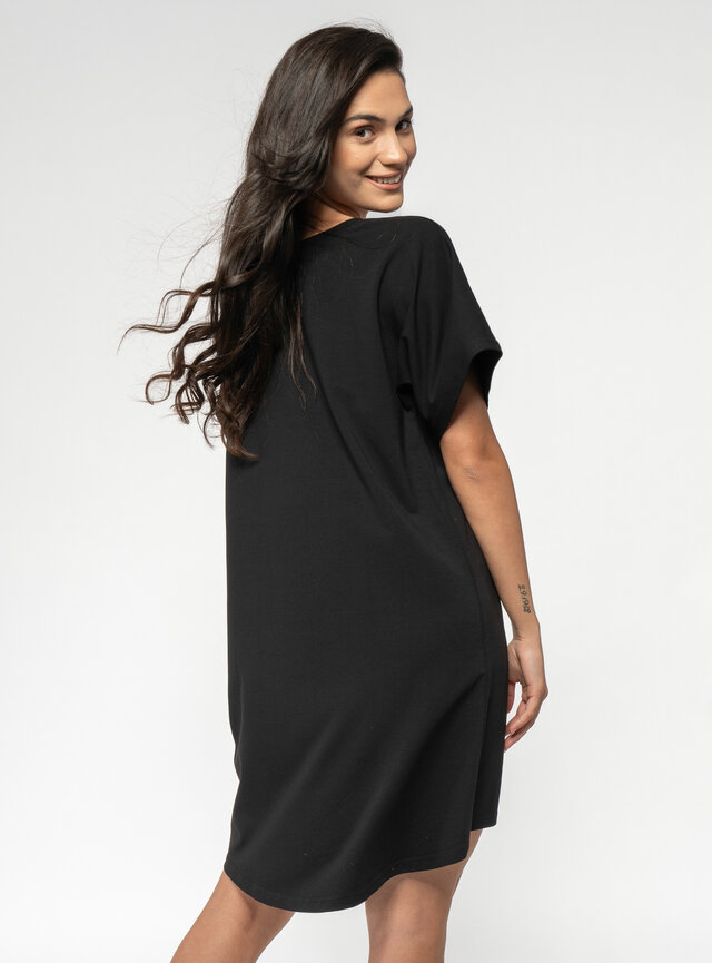 Dámske tričko dlhé čierne s obrazom