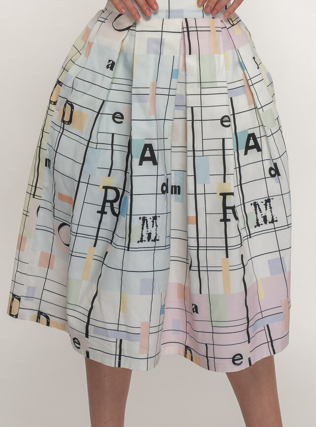 Dámska skladaná midi sukňa v pastelových farbách