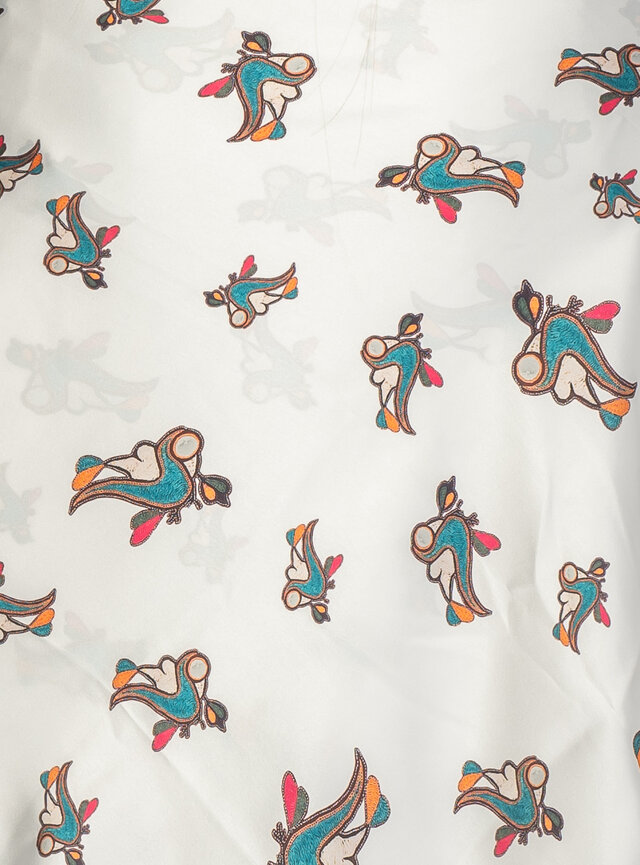 Saténová šatka veľká ĽUBICA PONCIK vtáčik