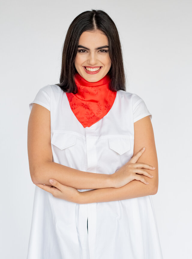 Hodvábna šatka malá Karin Elizová červená