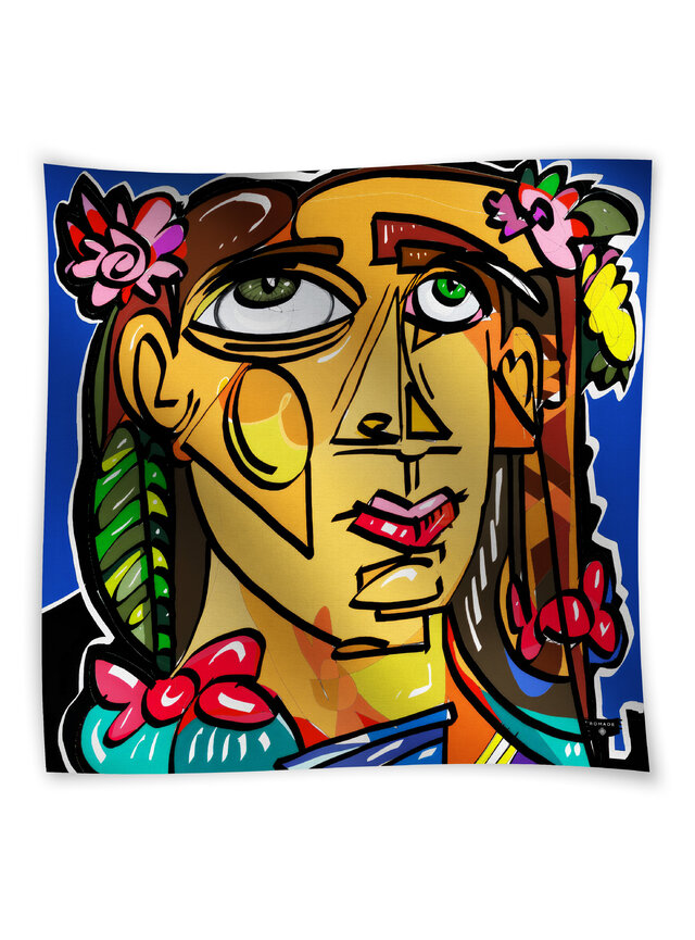 Šatka Roma Lisa v modrej farbe