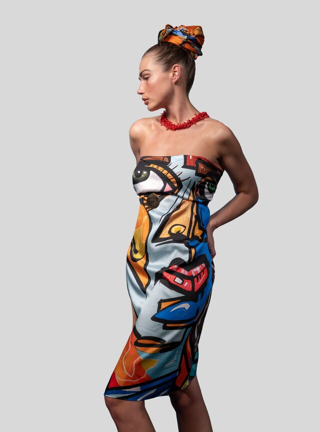 Šatka Roma Lisa v červenej farbe