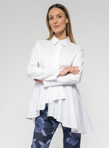 Dámska asymetrická košeľa biela
