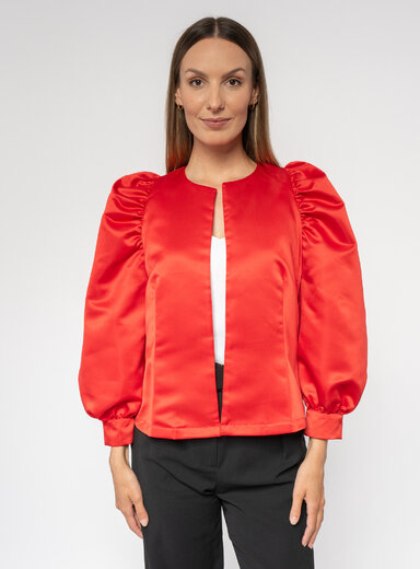 Dámske saténové sako červené