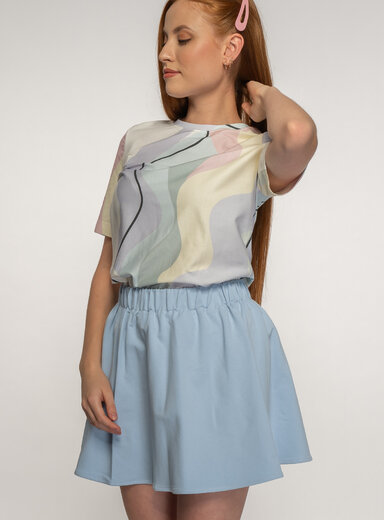 Dámska mini sukňa pastelovo modrá