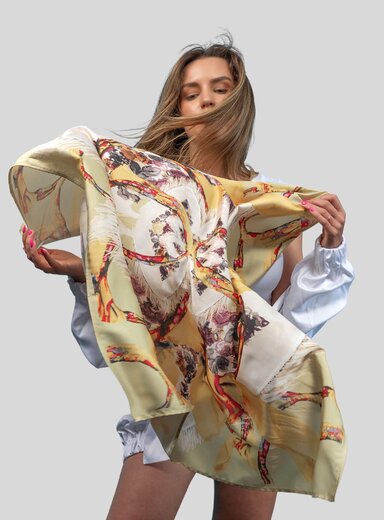 Šatka Duša (Voďi) v béžovej farbe