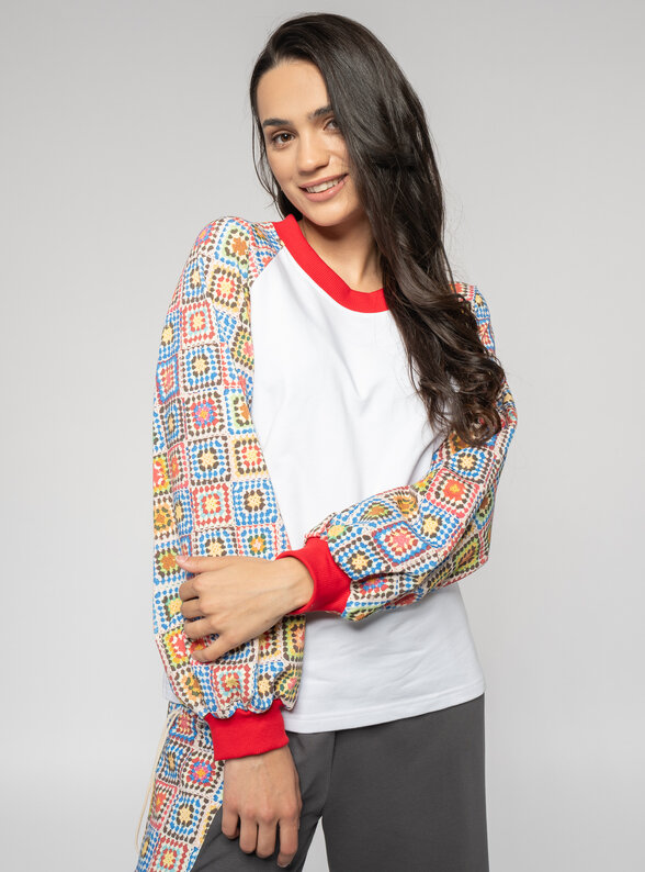 Dámska mikina biela s rukávmi