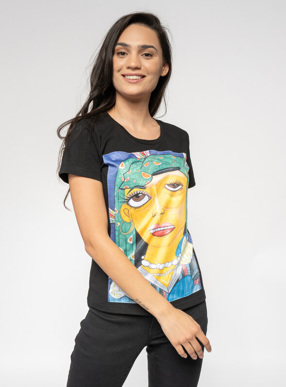 Dámske tričko čierne s obrazom