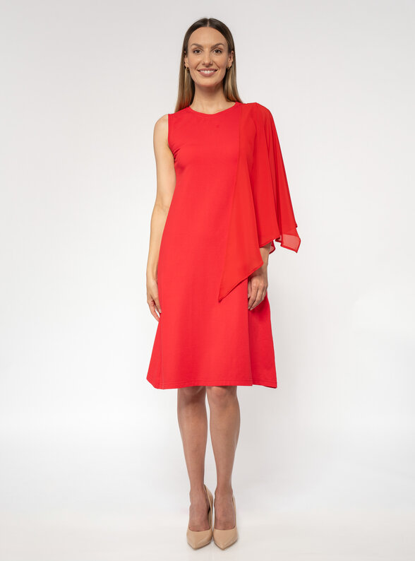 Dámske šaty červené so šatkou