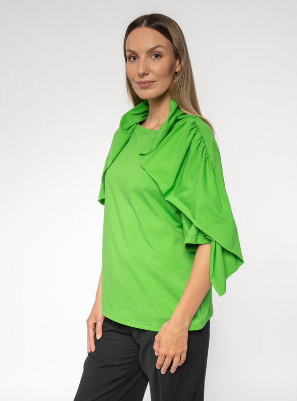 Dámske tričko zelené s volánom