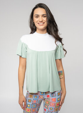 Dámske mentolové tričko so sedlom