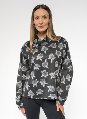 Dámska čierna mikina so vzorom ruže