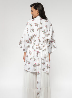 Dámske kimono zo 100% ľanu s opaskom