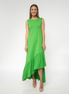 Dámske šaty zelené s volánom