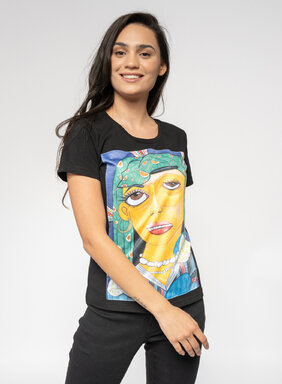 Dámske tričko čierne s obrazom