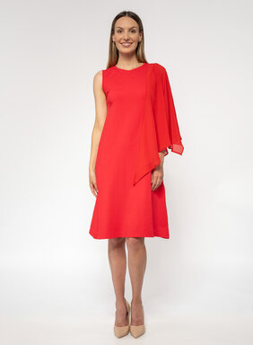 Dámske šaty červené so šatkou