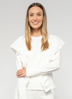 Dámske tričko biele s dlhým rukávom