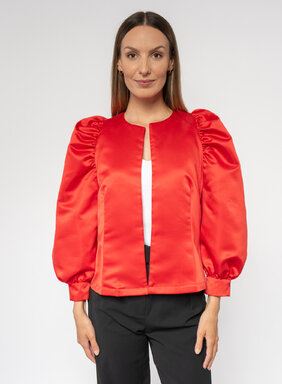 Dámske saténové sako červené